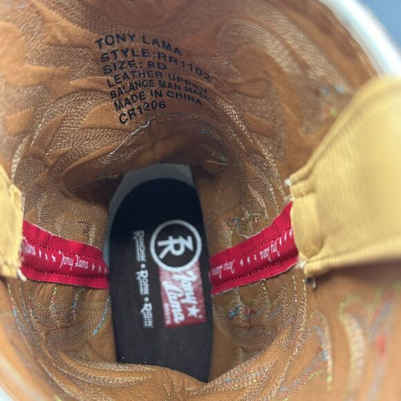 Tony Lama Mens Leather Work Boot Size 8D - Picture 10 of 11